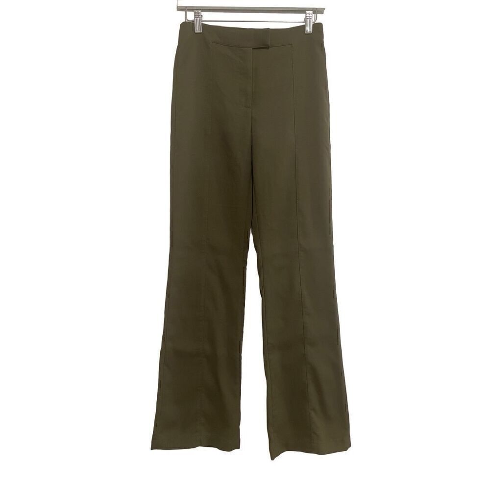 & Other Stories soft flare trousers olive green size US 4